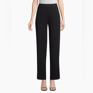 VNTG Exclusively Misook Sz M Black High Waisted Knit Pants Elastic WaistWide Leg